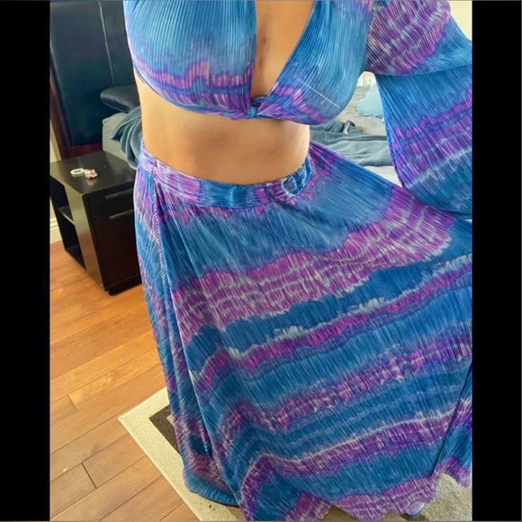 Two Piece Island Resort Style Maxi Skirt Set size 1X - Picture 2 of 3